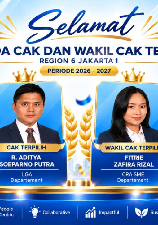 R. Aditya Soeparno Putra Terpilih sebagai Change Agent Koordinator BRI Region 6 Periode 2026–2027